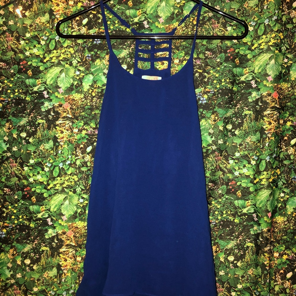 Strappy blue tank top